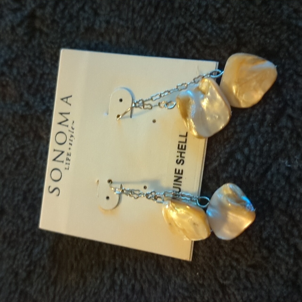 Sonoma Gold Shell Dangle Earrings New